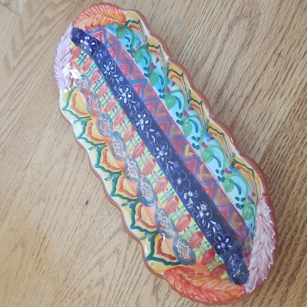 Olaria Hand Painted Pottery Clay Tray